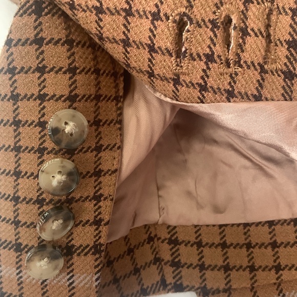 Wilfred oversized camel check notch collar 2 button men’s style blazer BWOT - Picture 4 of 11